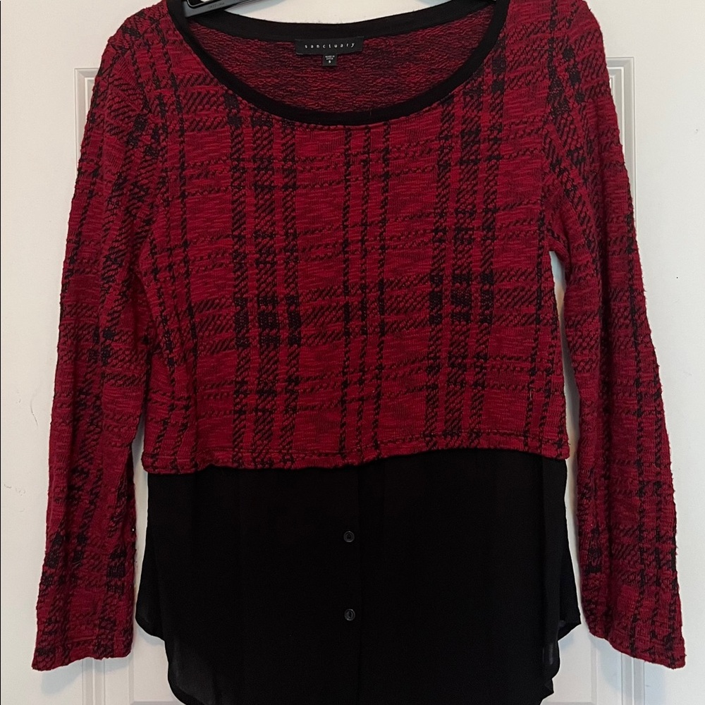 Sanctuary Red and Black Top